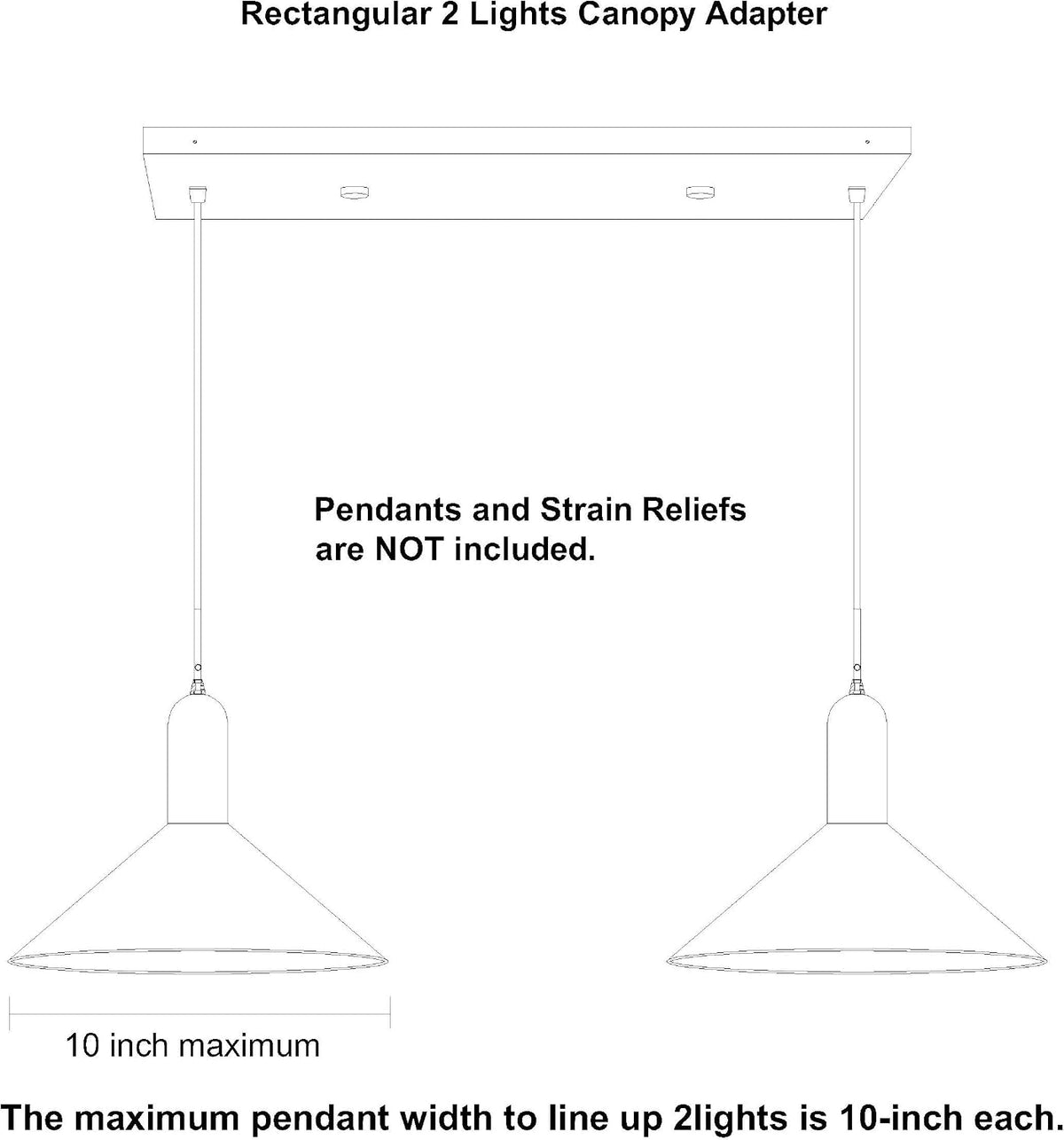 two pendant light linear canopy accessory light kit, package contents