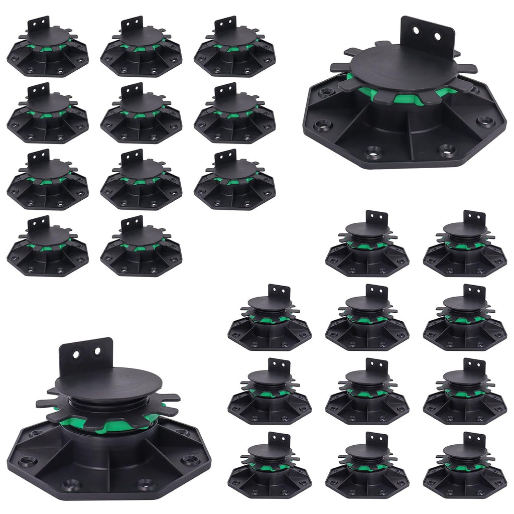 24 Pack Adjustable Deck Support Pedestals, 1-9/16" to 2-3/8" Height