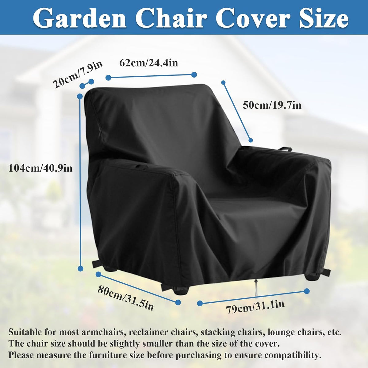 Recliner Chair Covers (2pk), Outdoor Waterproof Cover for Leather Recliner