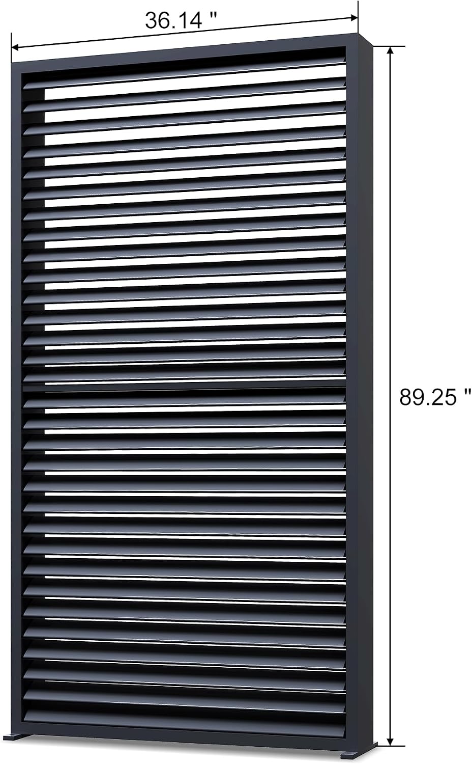 PURPLE LEAF Louvered Pergola Accessory 94AS Aluminum Louver Grille for Optimal Privacy, Sunlight Control Three Panels a Complete 10' Side Fixed Shutter Wall, Pergola Not Included