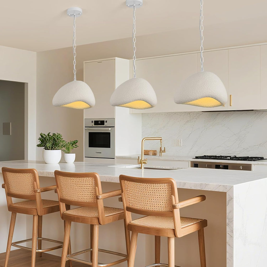 Upgraded 11.8in Wabi Sabi Pendant Light,E26 Base,Fiberglass hanging lamp