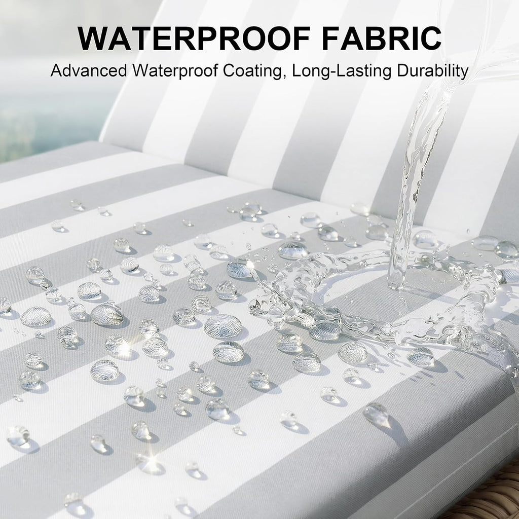 Crestlive Chaise Lounge Cushions Outdoor Set of 2, 80"x23", Waterproof