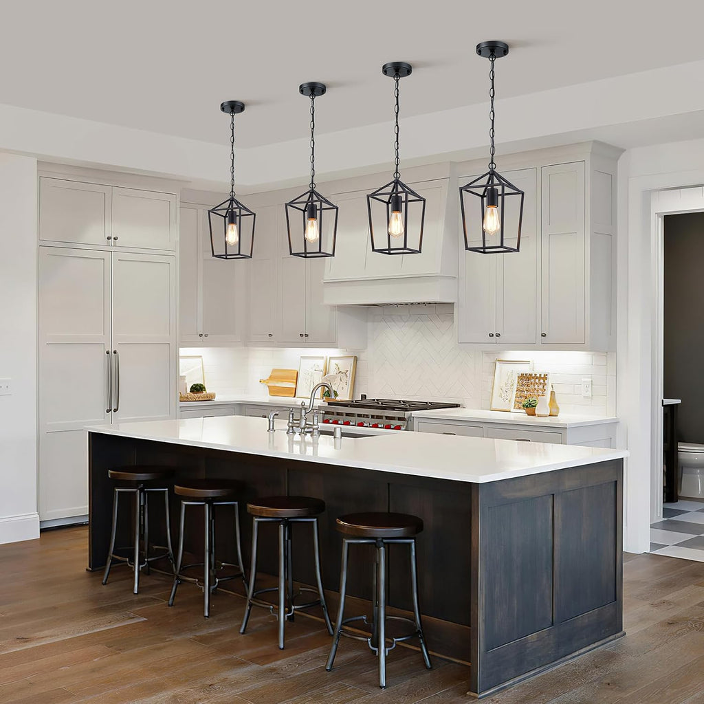Sheetea 2 Pack Pendant Lights Kitchen Island, Modern Black Light Fixtures