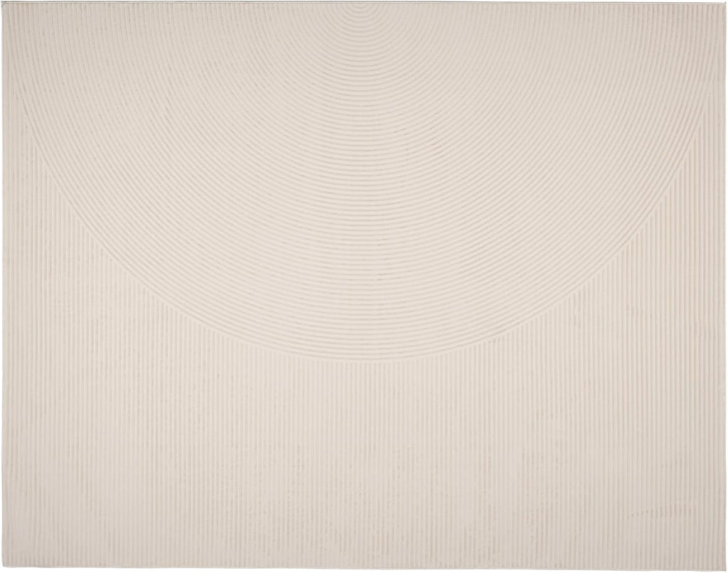 Revival Rugs Record 8'x10' Area Rugs for Living Room Bedroom Dining Room - Washable, 100% Recycled, Oeko-TEX Certified, Modern, Medium Pile, Beige, Cream