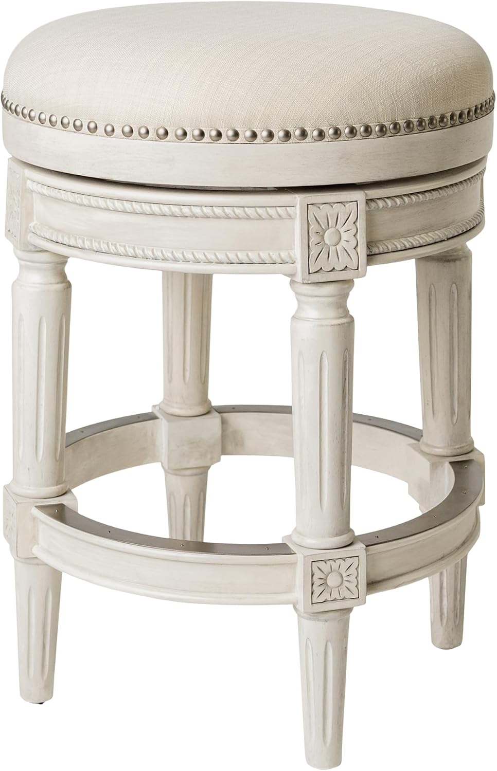 Maven Lane Pullman Backless Counter Stool, White Oak, 26"