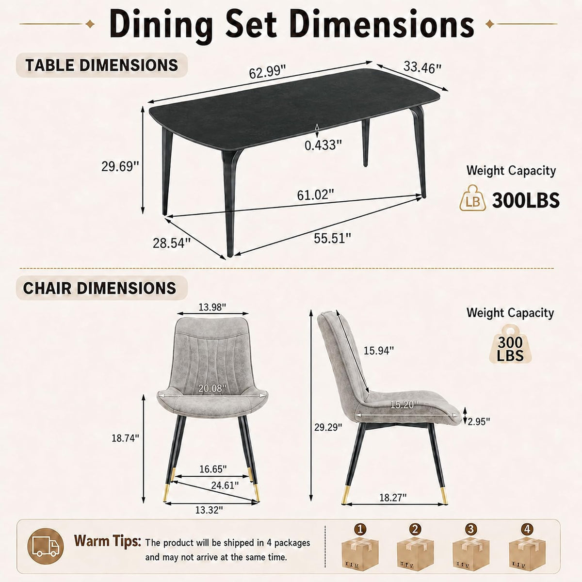 7 Piece Dining Table Set,63" Sintered Stone Table Set for 6,Rectangular Dining Table Set of 6 with Chair,Modern Dining Room Table Set for Kitchen,Office, Apartment