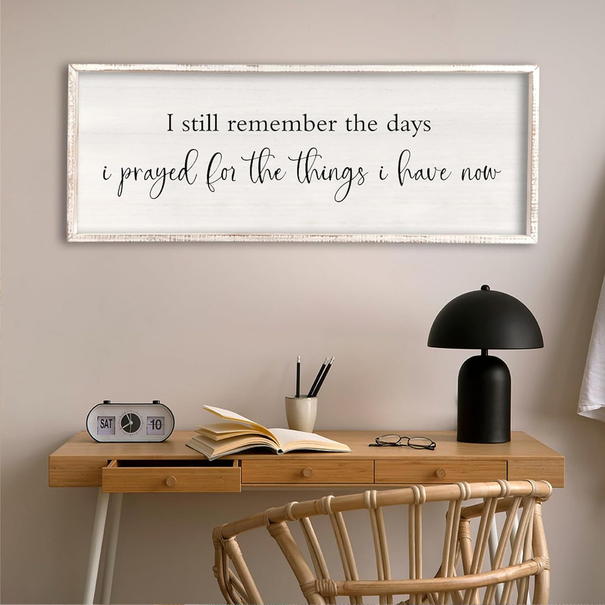comurdyo I Still Remember the Days I Prayed Sign, 32" x 12", White