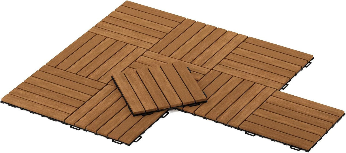 furinno fg181034 tioman floor decking wood tile, natural, side view