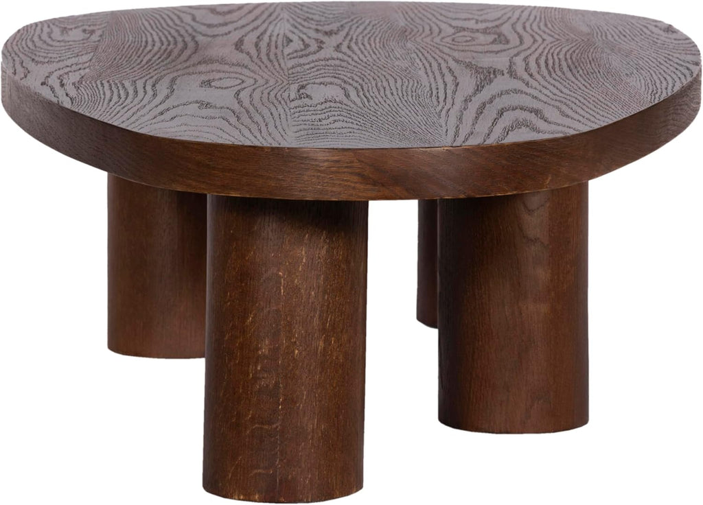 Meridian Furniture 291Brown-C Beekman Collection Art Deco Coffee Table with Solid Oak Wood, Brown Walnut Finish, 58" W x 30" D x 14" H, Brown