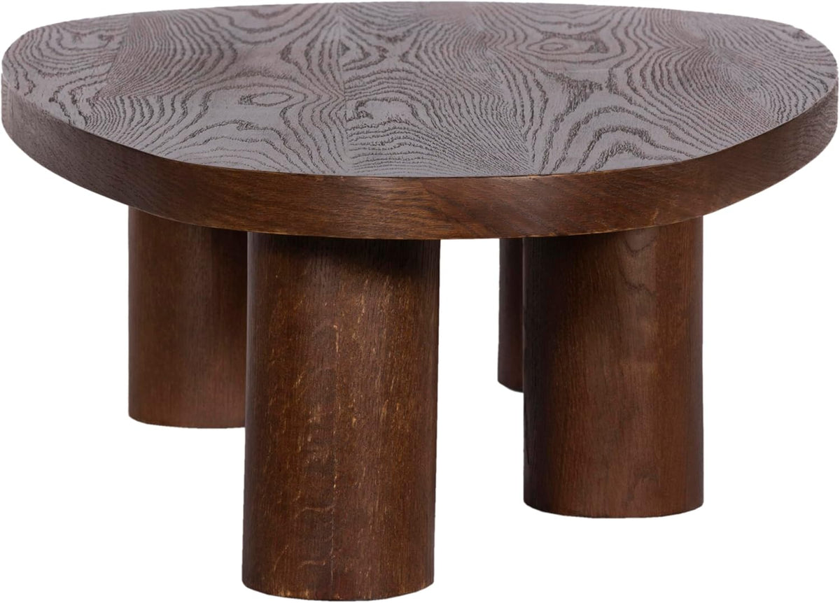 Meridian Furniture 291Brown-C Beekman Collection Art Deco Coffee Table with Solid Oak Wood, Brown Walnut Finish, 58" W x 30" D x 14" H, Brown