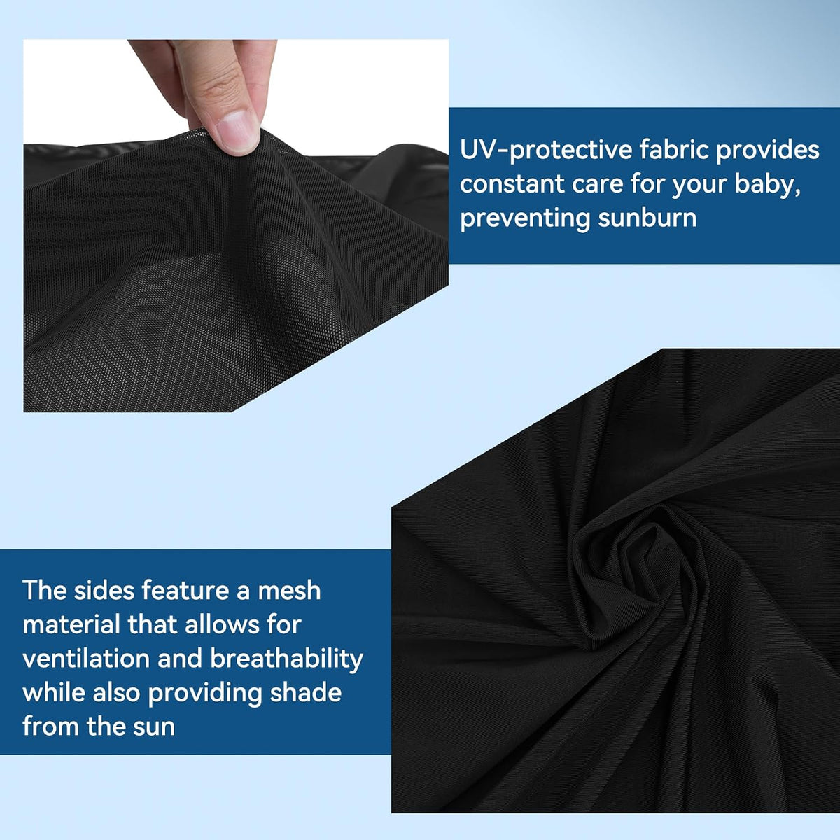 stretchy panoramic canopy compatible with wonderfold stroller wagons showing dimensions