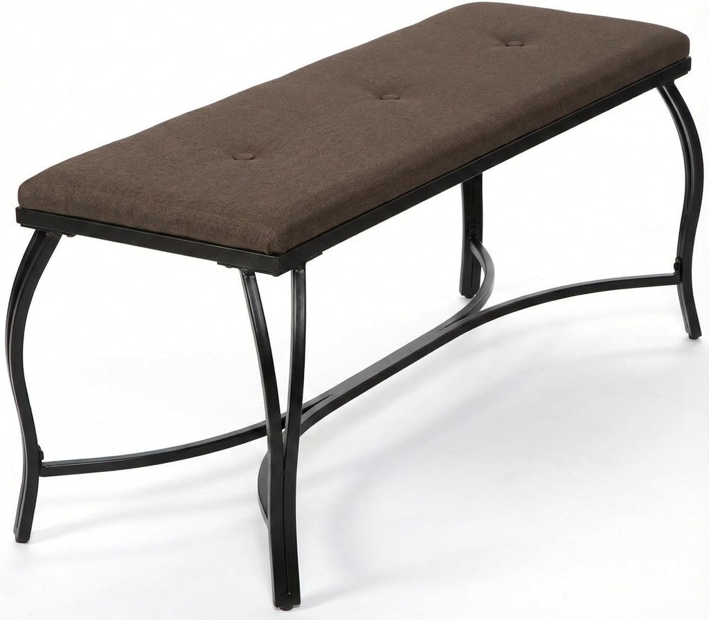 Mango Steam Vienna Mocha Brown - Entryway Bench - Powder Coated, Upholstered, Space Saving