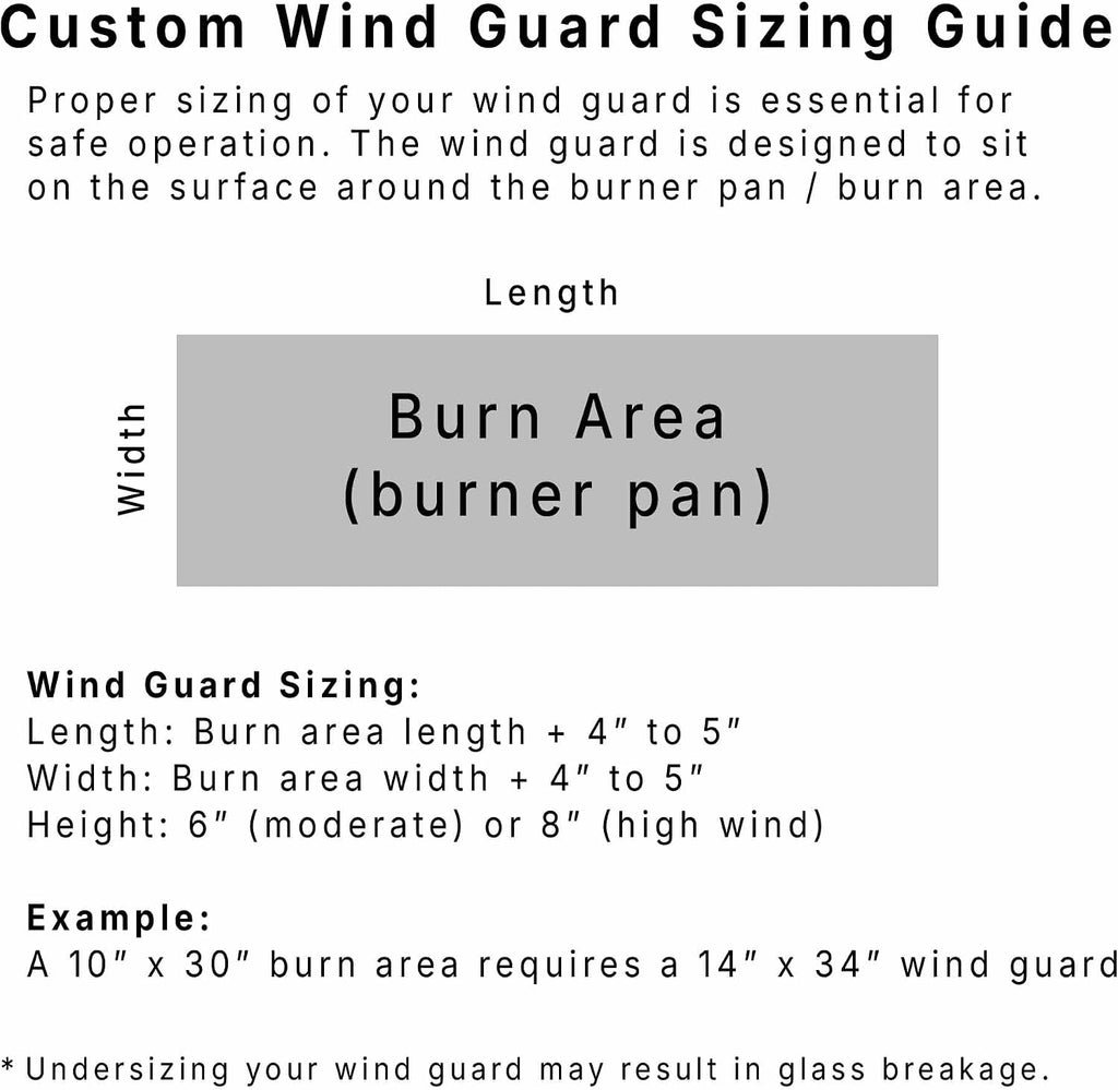 Custom Sized Wind Guard for Gas Fire Pits - Celestial Fire Glass