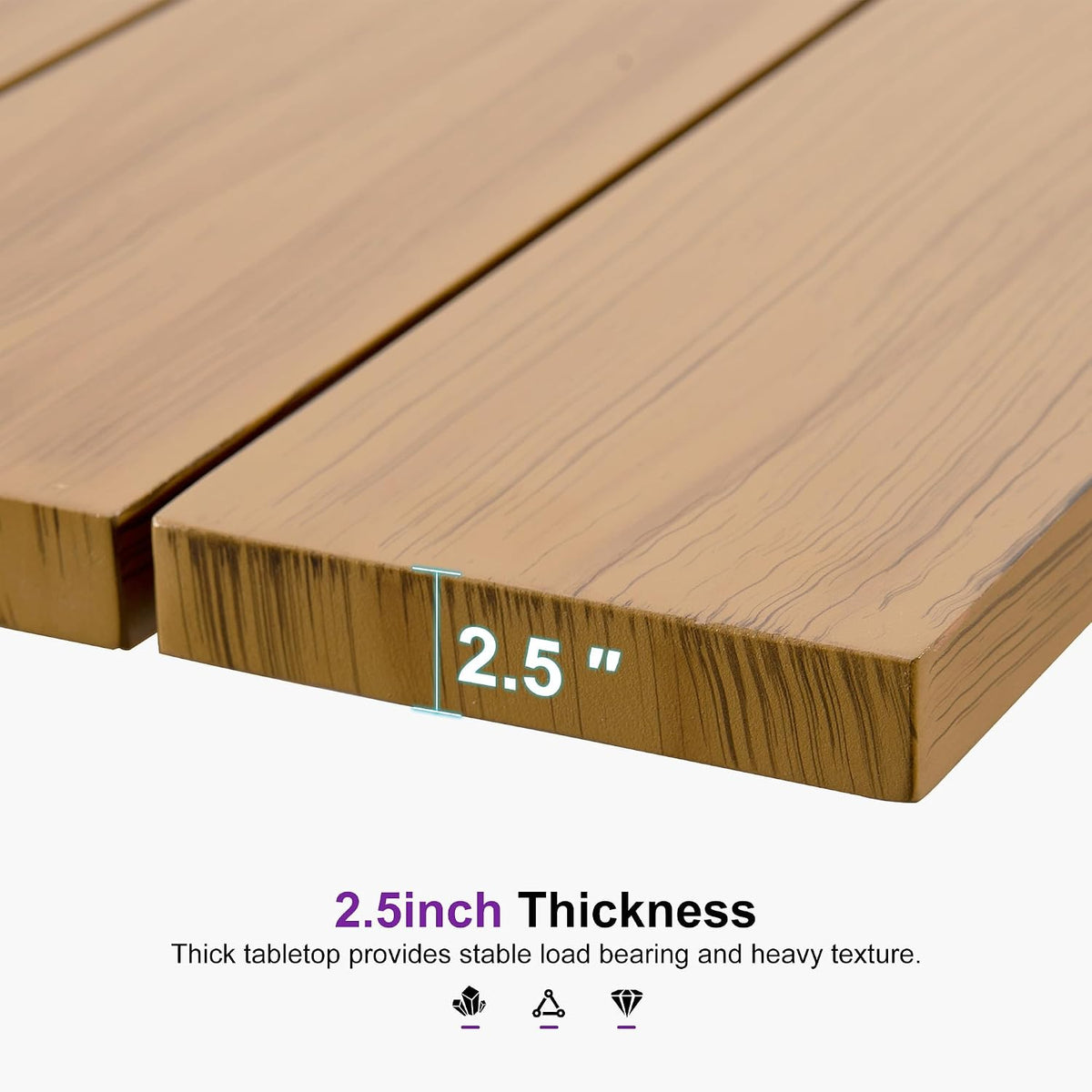 PURPLE LEAF Outdoor Dining Set for 10 with Cushions PE Rattan Teak