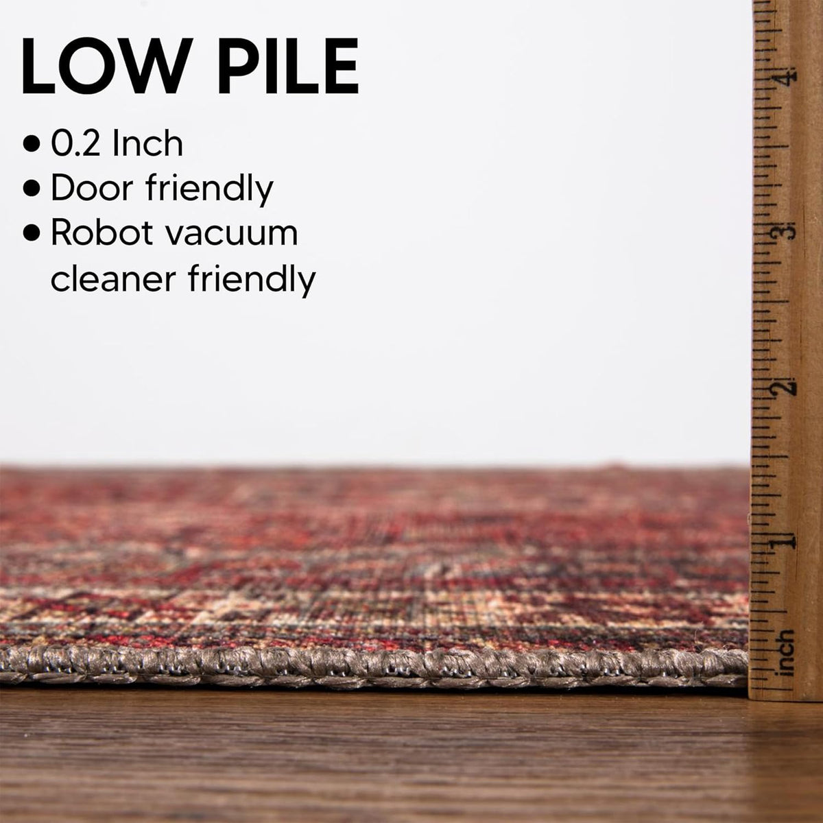 Keen Home Design Vintage Washable Runner Rug, Non-Slip Low Pile, 2x7