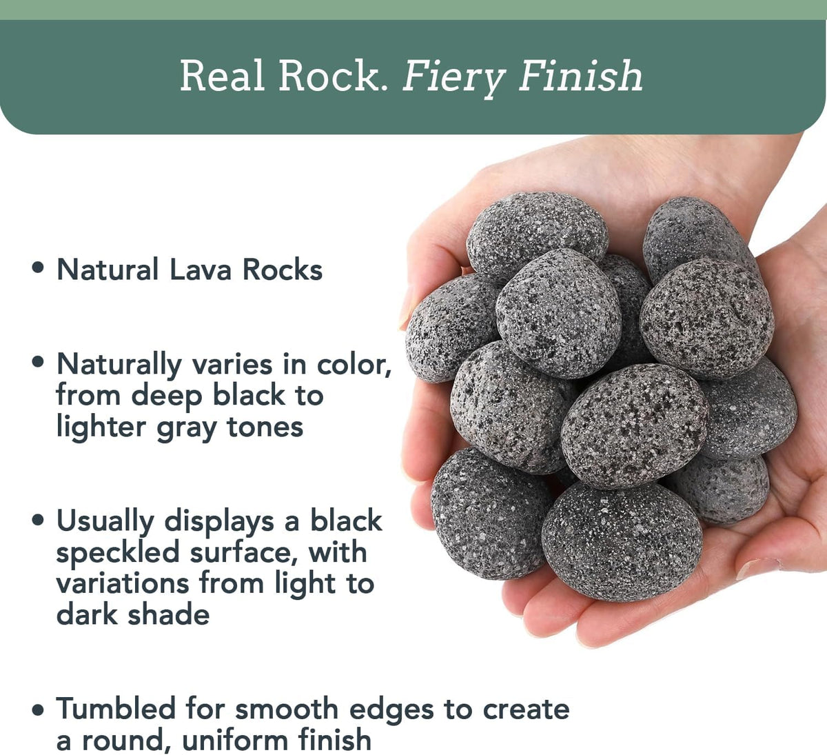 Black Lava Rocks for Fire Pit, Gas Fireplace Rocks, 1 to 2 Inch, 20 lbs