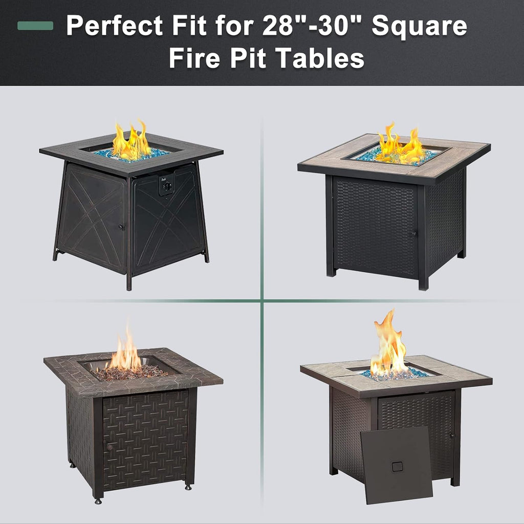 GASPRO 15" x 15" x 6" Fire Pit Glass Wind Guard, Tempered Glass Firepit Table Shield, Thick and Sturdy, with Hard Aluminum Corner Bracket & Rubber Feet, Easy to Assemble
