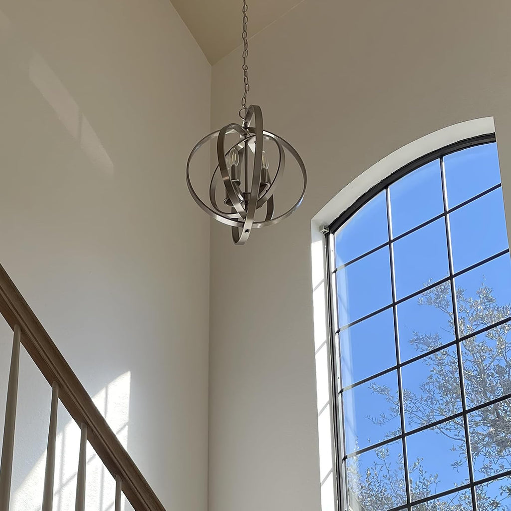 Kira Home Orbits 21" Modern Geometric 4-Light Sphere Orb Chandelier