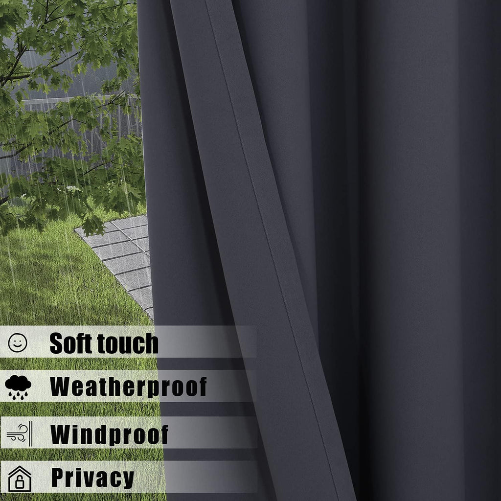 BONZER Waterproof Indoor/Outdoor Curtains for Patio Thermal Insulated