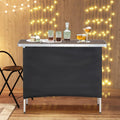COSTWAY Portable Bar Table for Events, 43.5” x 15” x 34.5”(1, Brown)