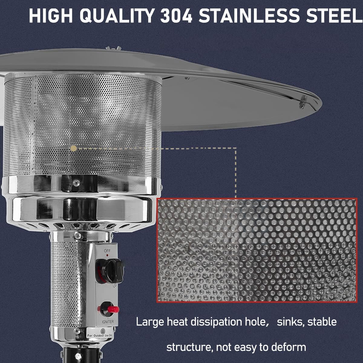 Patio Heater Main Burner Net Emitter Screen Outdoor Heater Replacement Parts 10 3/4"Diameter Stainless Steel Safety Heating Net Fittings Applied to Most Gas Patio Heater