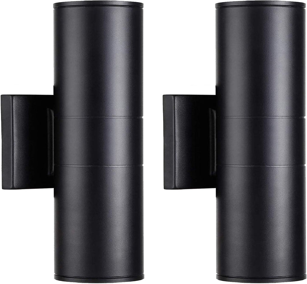 Tipace Black Modern Outdoor Porch Lights up Down Lights Exterior Cylinder Patio Light, Waterproof Exterior Wall Light Fixtures for Courtyard,entryway,Garage (Bulbs Not Included)