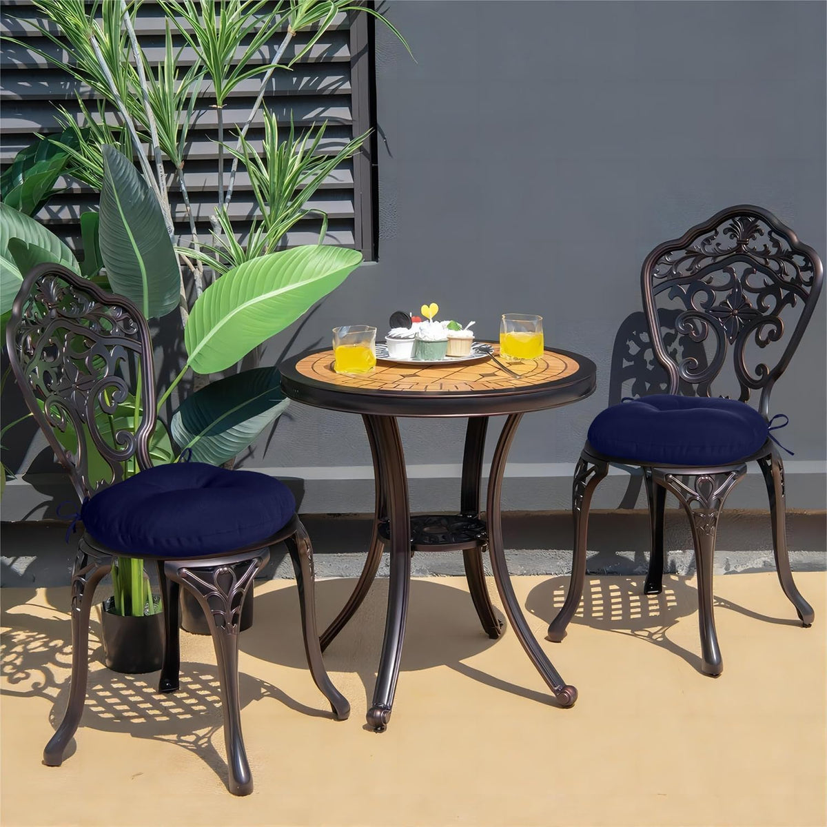 downluxe bistro chair cushions for patio furniture, water-resistant on a desk or shelf