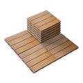 Interlocking WPC Decking Tiles – 12”x12” Rosewood Outdoor Flooring, Waterproof & Durable Composite for Patio, Garden & Indoor Use, Easy DIY (Teak Wood, 11.61 x 11.5 x 0.79 inches)