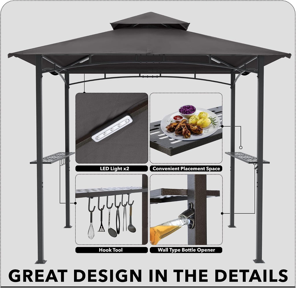 mastercanopy 8 x 5 grill gazebo outdoor bbq, close-up detail