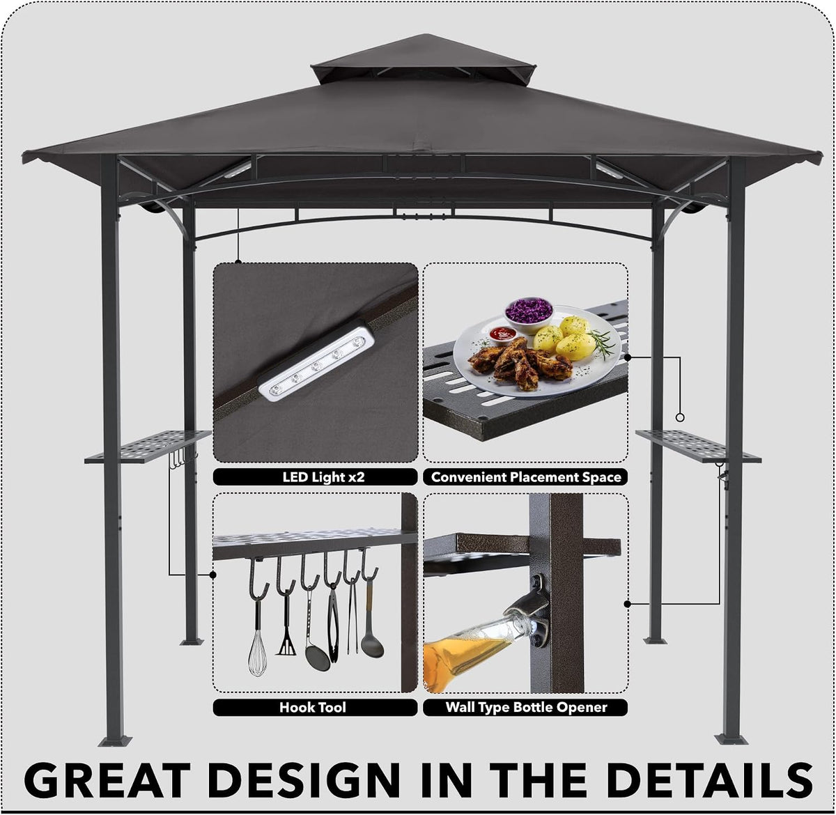 mastercanopy 8 x 5 grill gazebo outdoor bbq, close-up detail