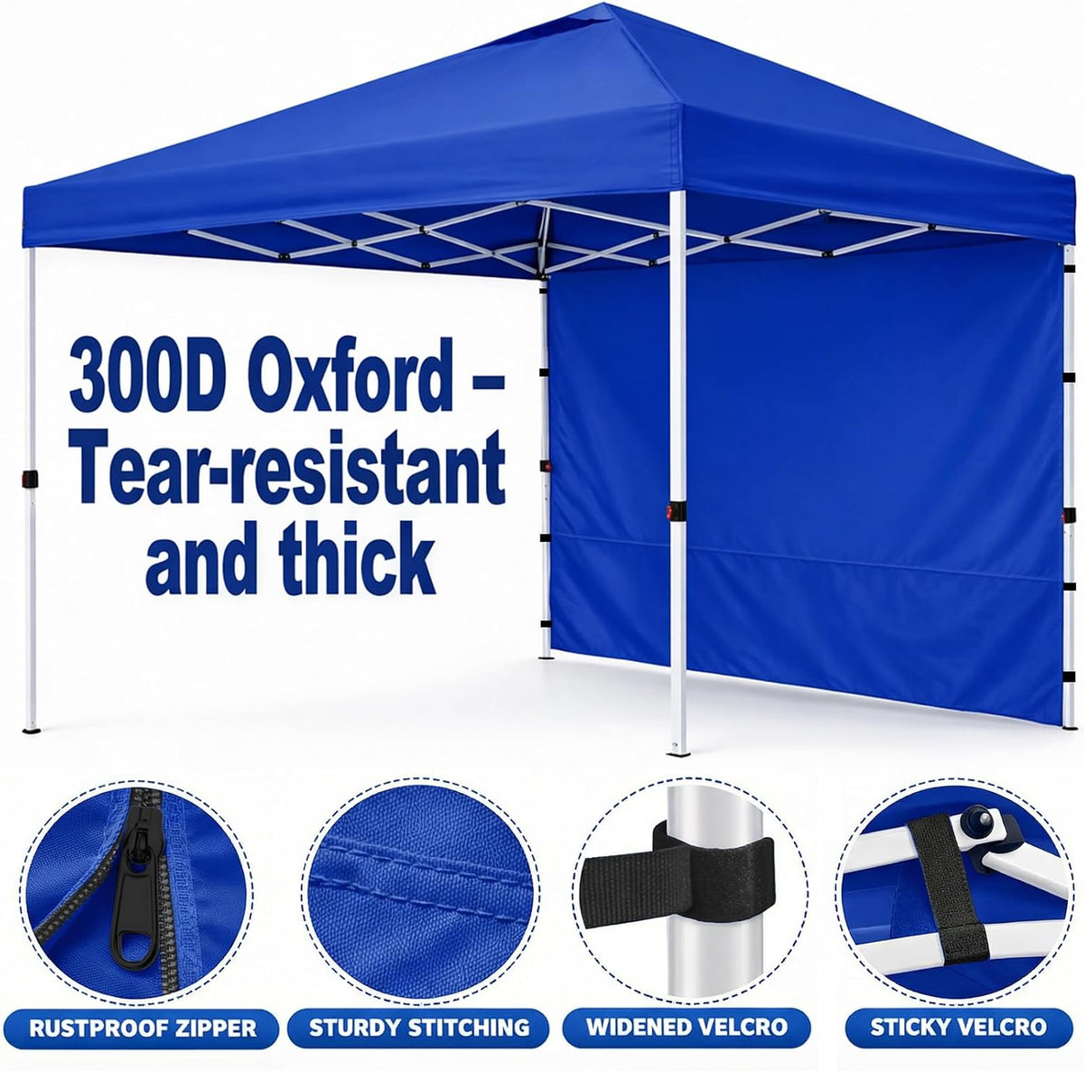 10 x 10 Canopy Sidewalls, 3 Pack Pop Up Canopy Walls, Blue