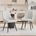 Faux Leather Chairs Set of 2, Waterproof Padded Seat,Ivory
