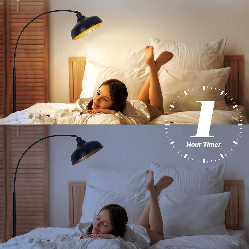 Arch Floor Lamps with Remote, Dimmable Floor Lamp 70” Black Tall Lamp