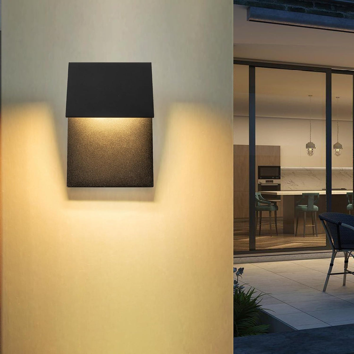 Outdoor Wall Lights Fixture, 11”LED Modern Wall Sconce, 12w Mate Black Exterior Porch Light Wall Mount, Waterproof Patio Light Fixture for House, Patio, Front Porch, Garage, Commercial use