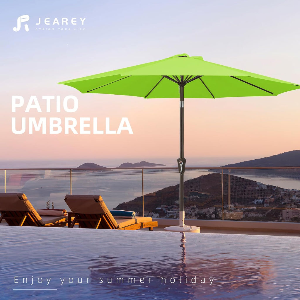 JEAREY 9FT Outdoor Patio Umbrella, Market Umbrella, Apple Green