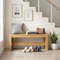 MAHANCRIS Entryway Shoe Rack Bench, 35.4 Inch Bamboo Dining Bench