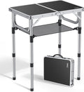 Anbte Folding Camping Table, 24"X 16" Adjustable Height Small Folding Table