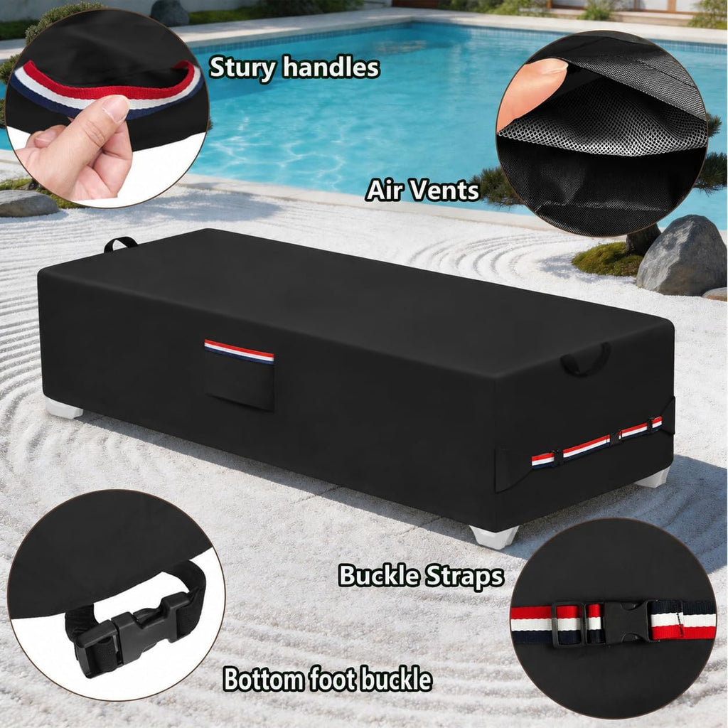 Outdoor Chaise Lounge Cover for 4-6 Stackable Patio Chaise Lounge Chairs