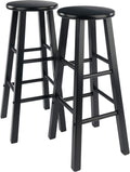 Winsome Element 2-Piece Bar Stool Set, Black, 29"