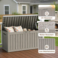LubanNese Outdoor Storage Box, Waterproof Deck Box, Outdoor Patio Storage Bin, Weatherproof (Grey, 90 Gallon)