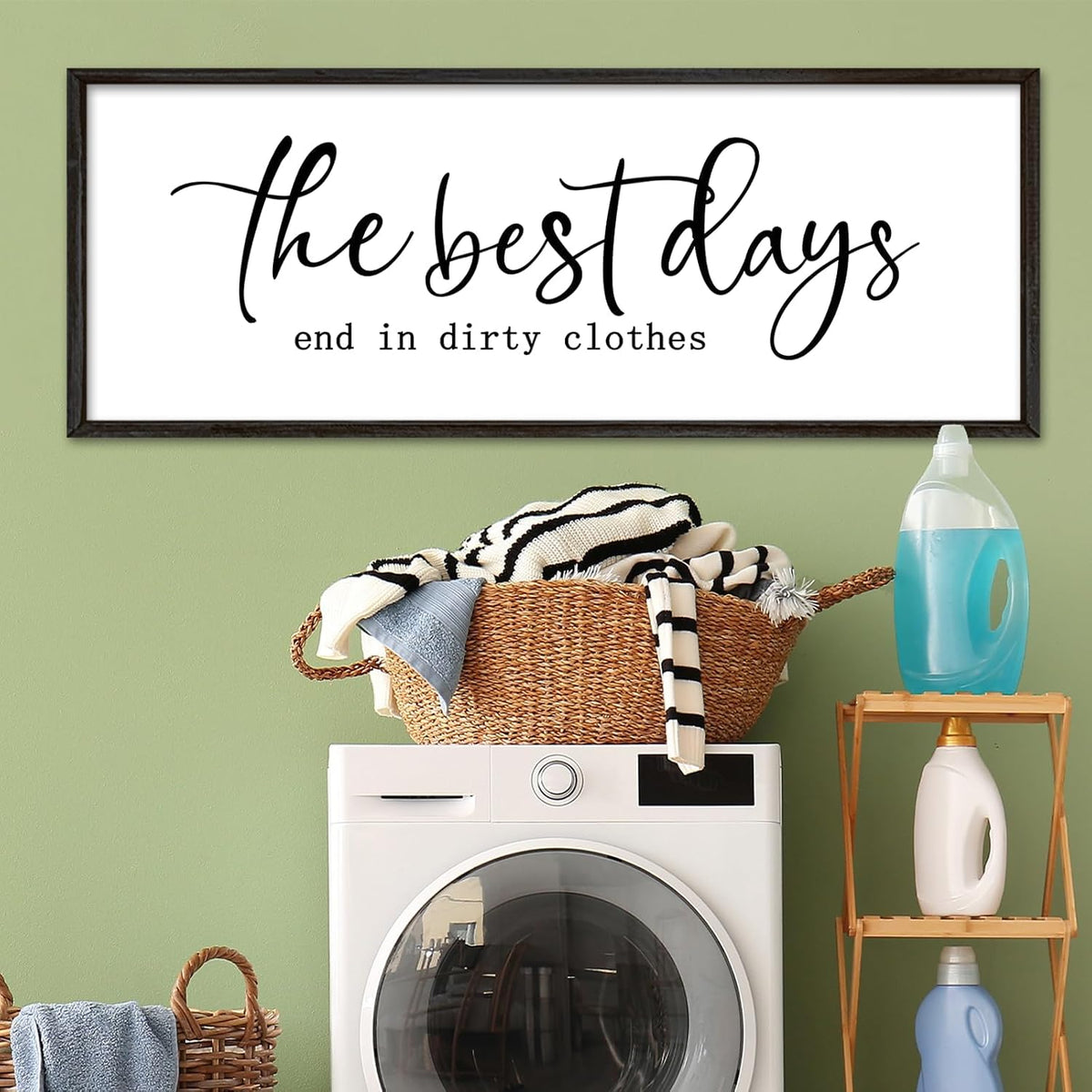 Laundry Room Wall Decor, 40"×15", Black
