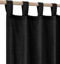 KOUFALL Black Curtains 96 Inches Long for Living Room,Sheer Linen Boho Canopy Bed Curtains for Bed