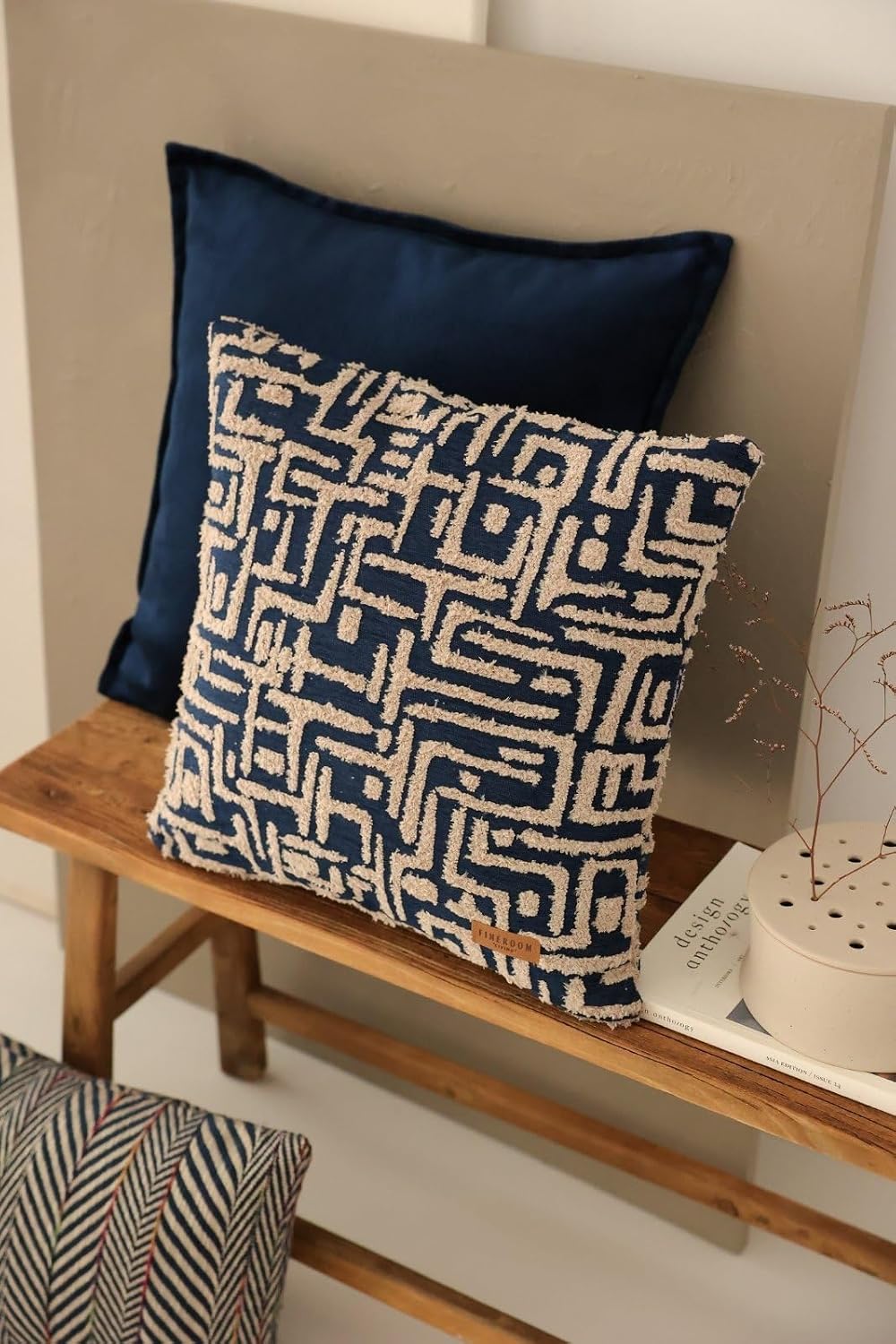 Woven Jacquard Throw Pillow Cover, Pack of 1 Geometric Pattern Textured Decorative Cushion Covers for Sofas, Couches, Fade Resistant Pillow for Sofa & Couch, Gilda, Green, 18x18 Inch