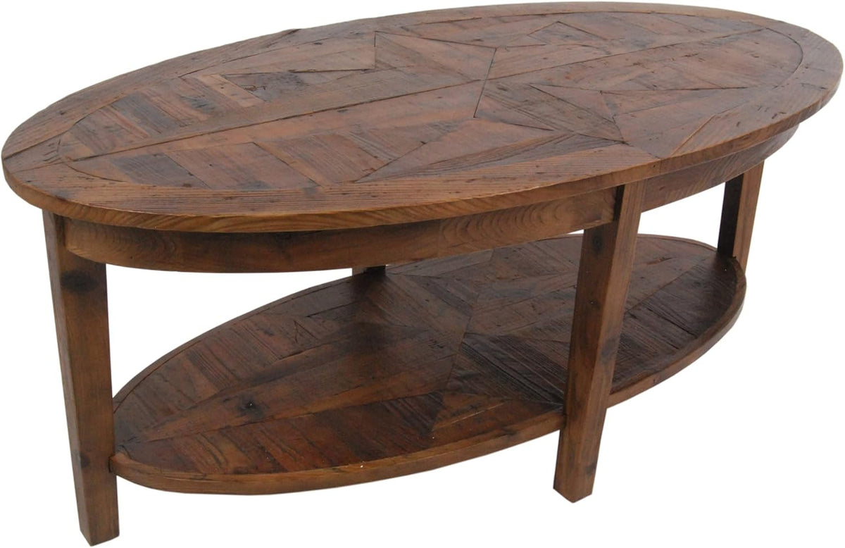 Alaterre Furniture Revive Oval Coffee Table, Natural, 48” x 24” x 18”