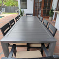 PURPLE LEAF Patio Dining Table for 10, All Aluminum Frame Height Adjustable