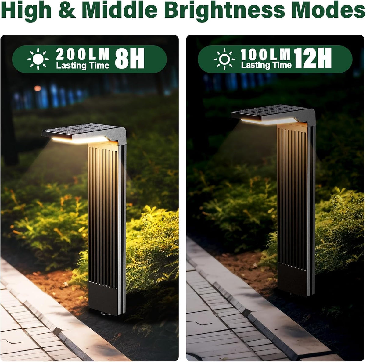 COXSENI Solar Pathway Lights Outdoor Warm/Cool White, 4Pack
