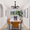 Jaycomey Black Chandelier, 6-Light Farmhouse Candle Light for Dining Room
