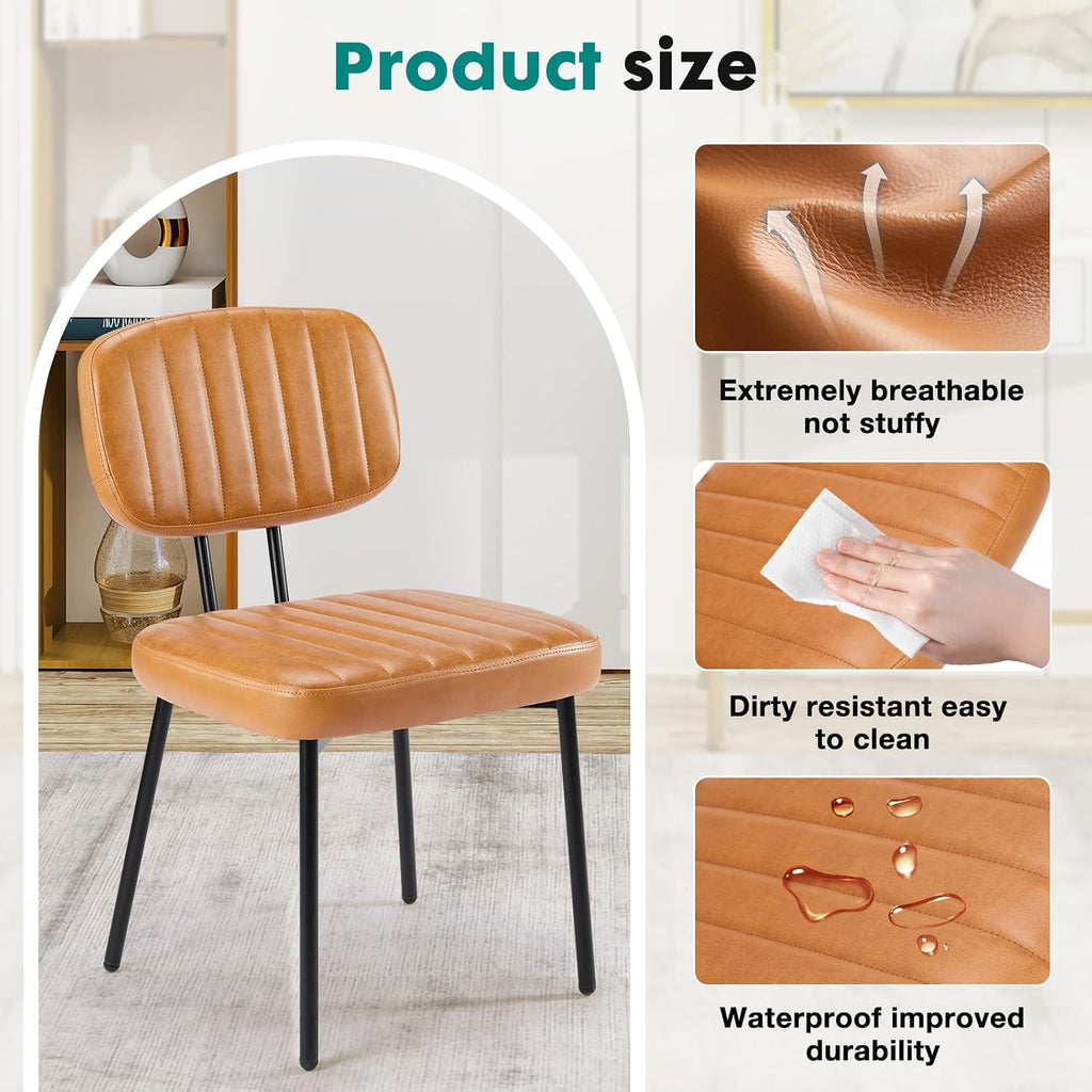 OLIXIS Dining Chairs Set of 2, Upholstered Kitchen Chairs, Brown