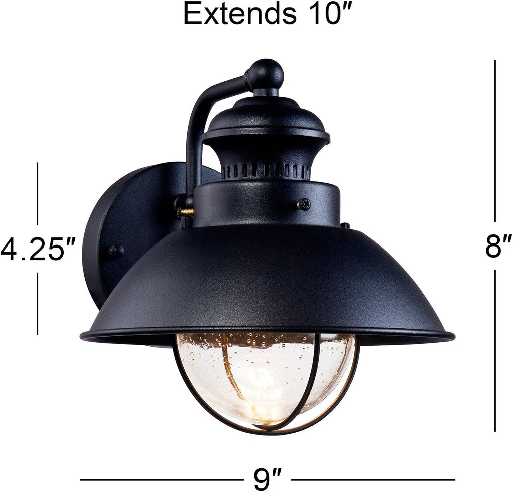 Fordham 8" High Black LED Farmhouse Outdoor Wall Light Fixture