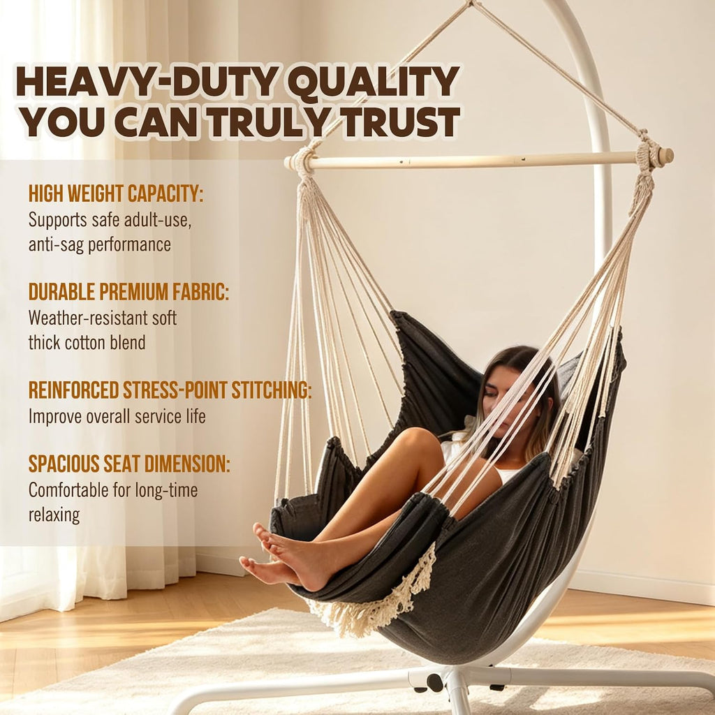 chihee hammock chair foot rest 2 cushions max shown in use